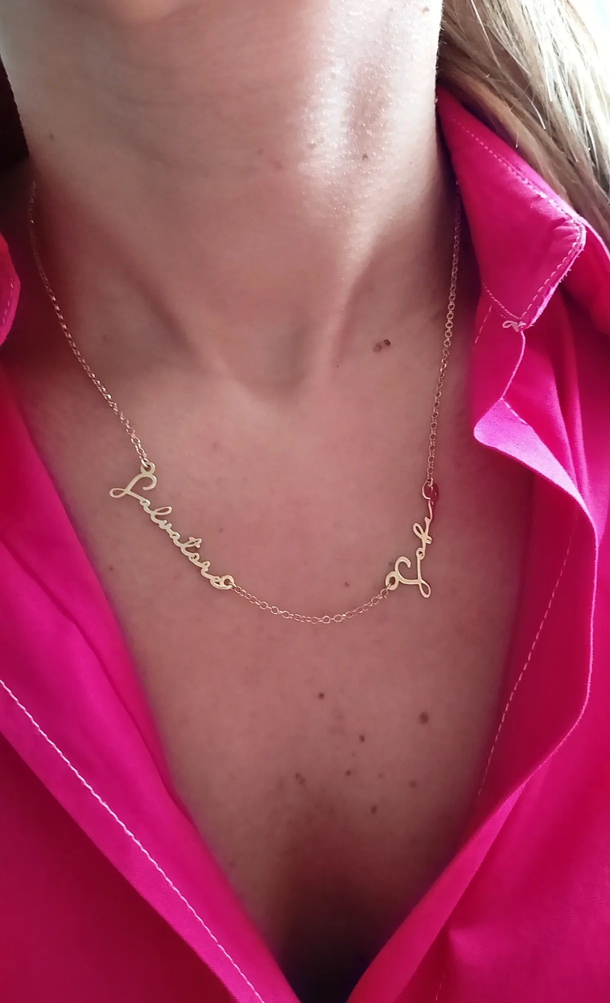 Collana Personalizzata Nome Francesca In Acciaio Inossidabile 316L Lunga 45 Cm