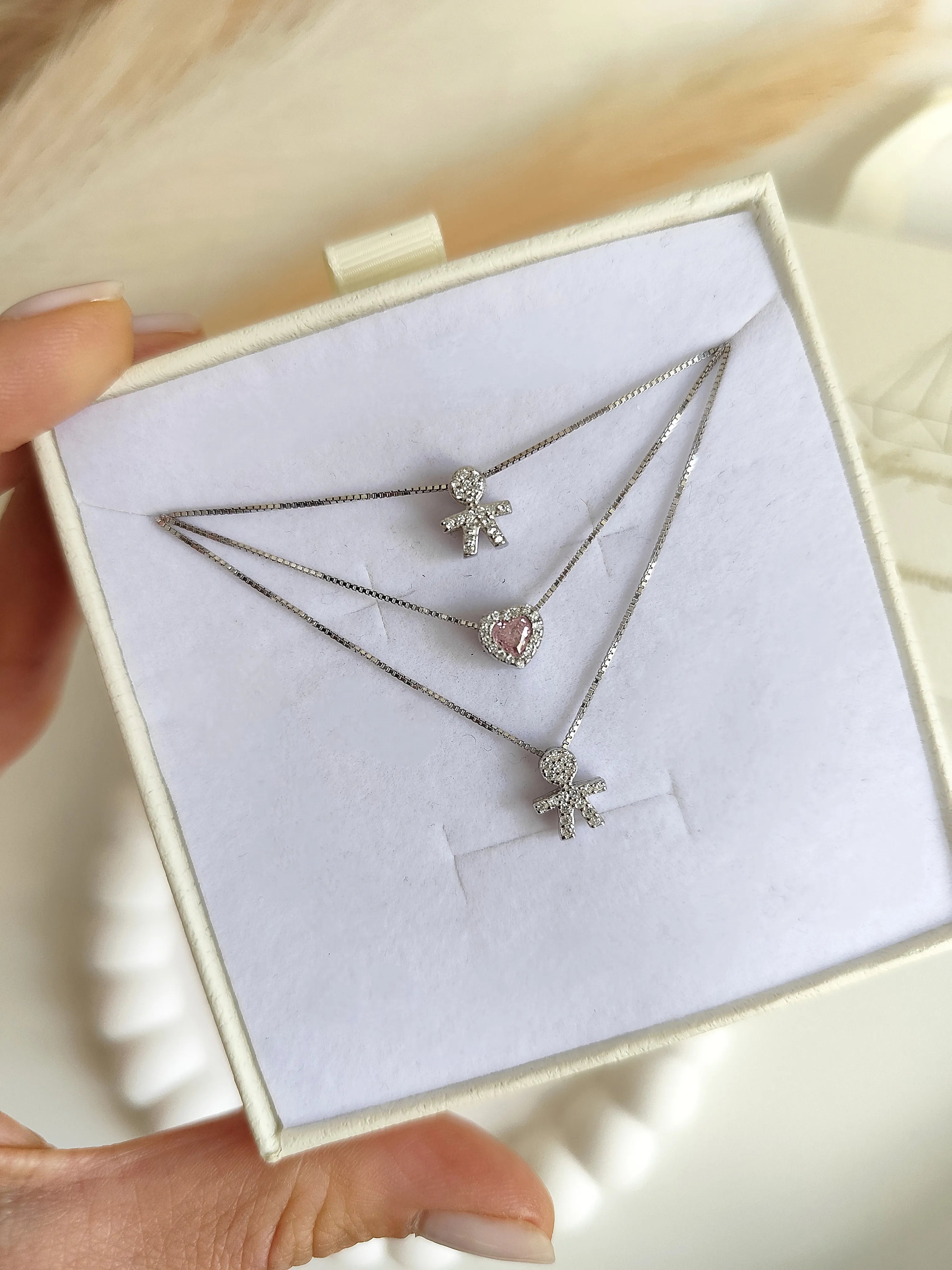 Collana Baby Cuore Piccolo - Tre Fili