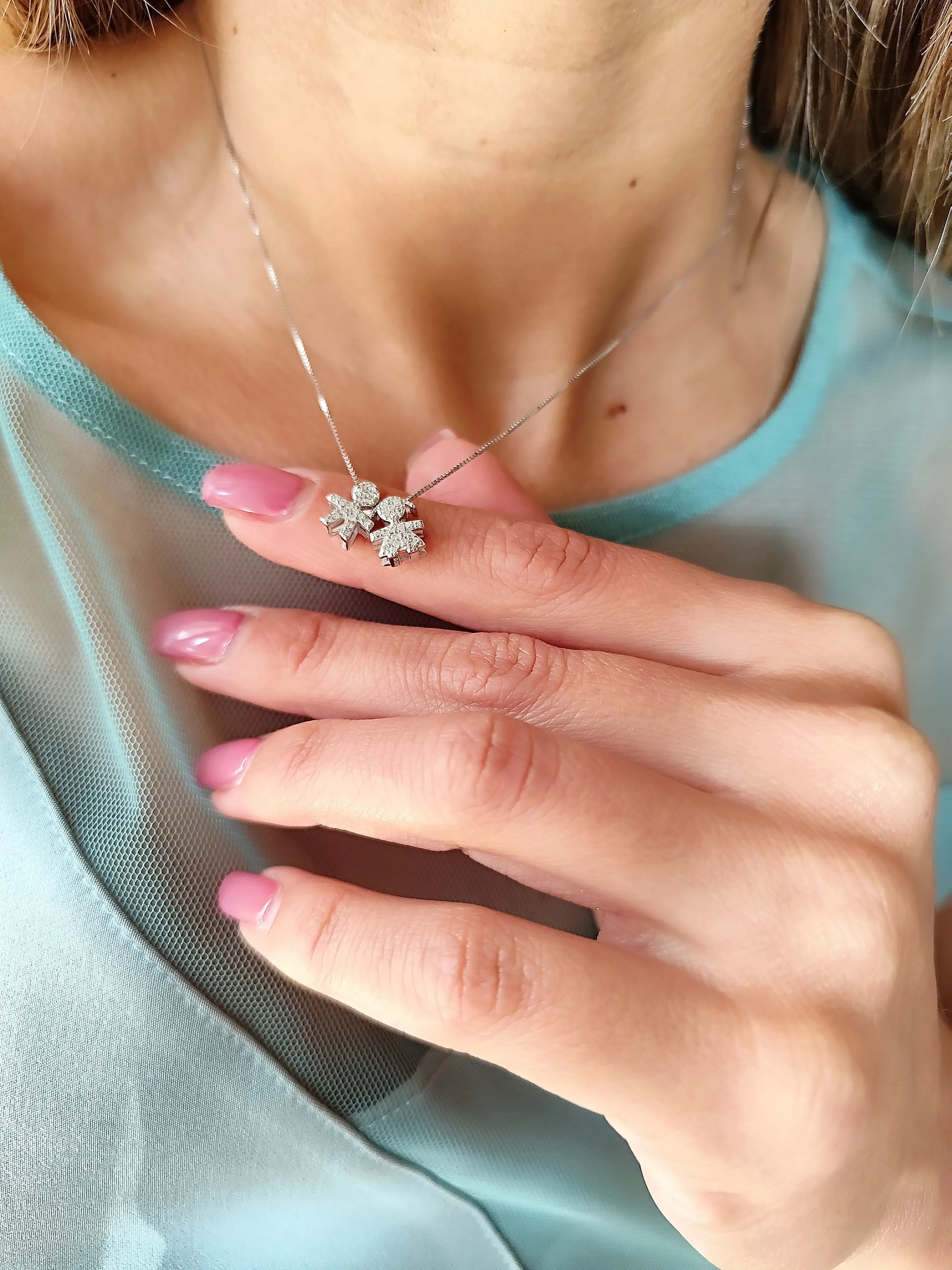 Collana Doppio Baby Passante Senza Cuori - Filo Singolo