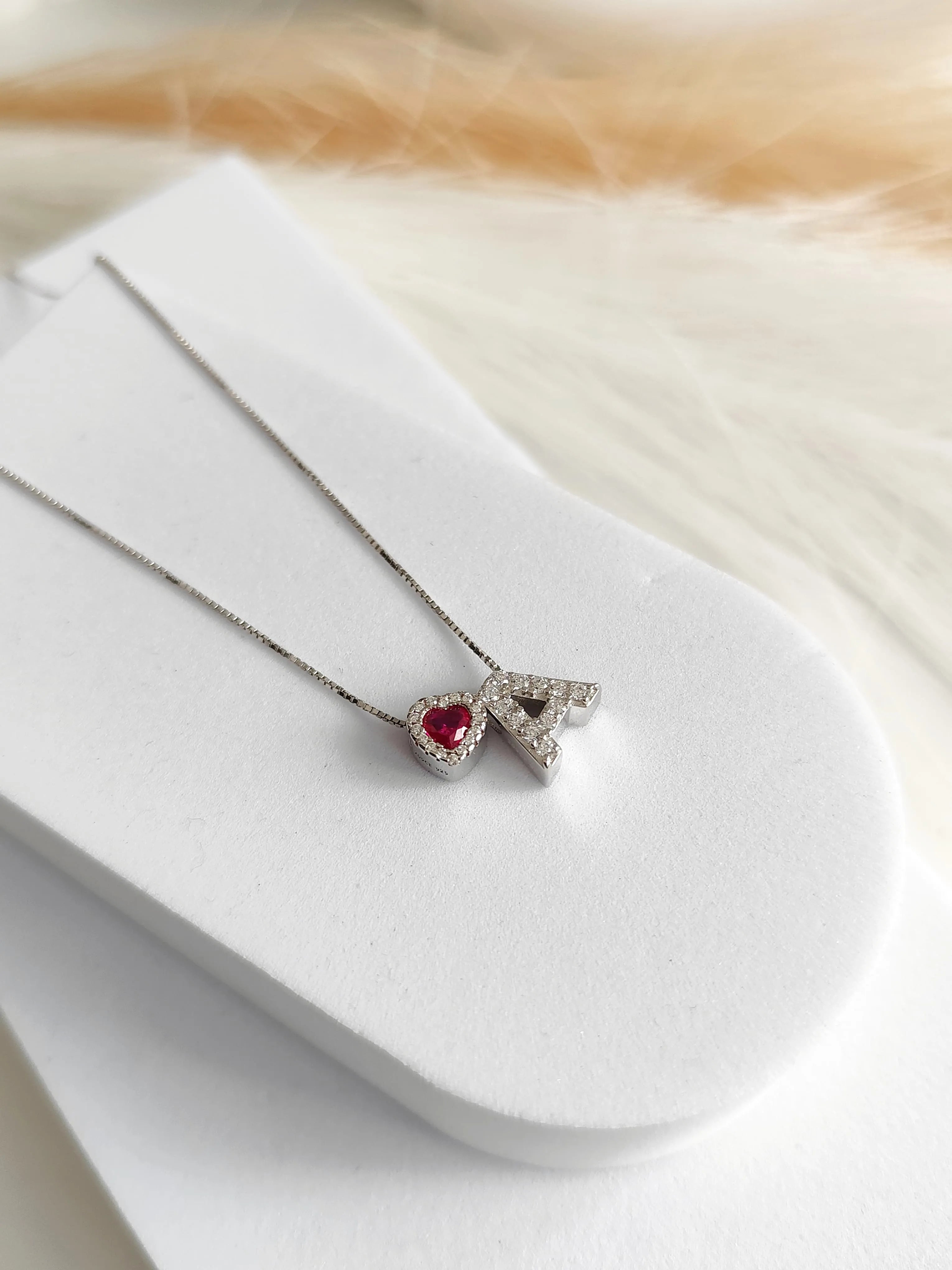 Collana Iniziale e Cuore - Filo Singolo
