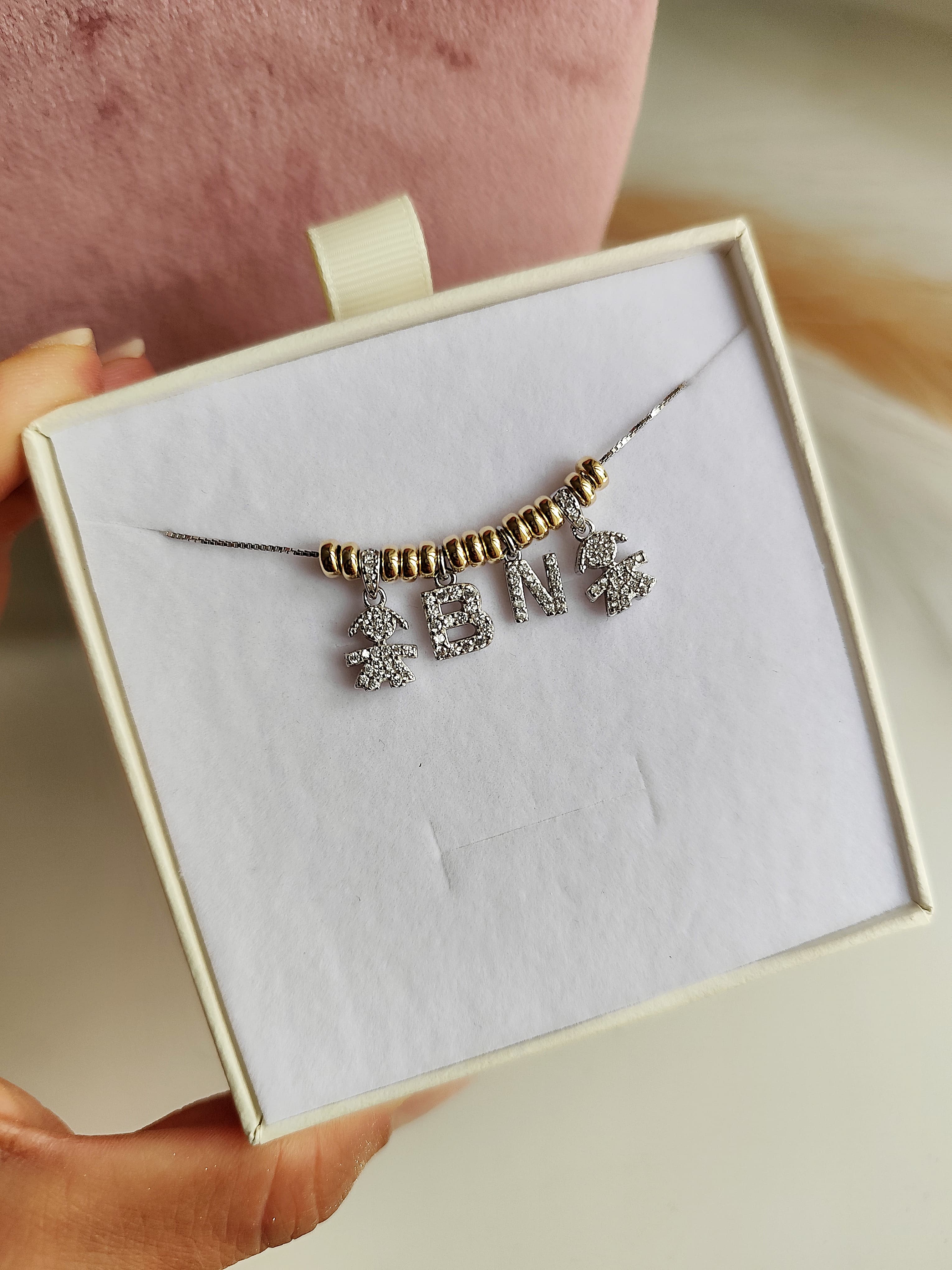 Collana Baby Charms e Iniziale Charms - Filo Singolo