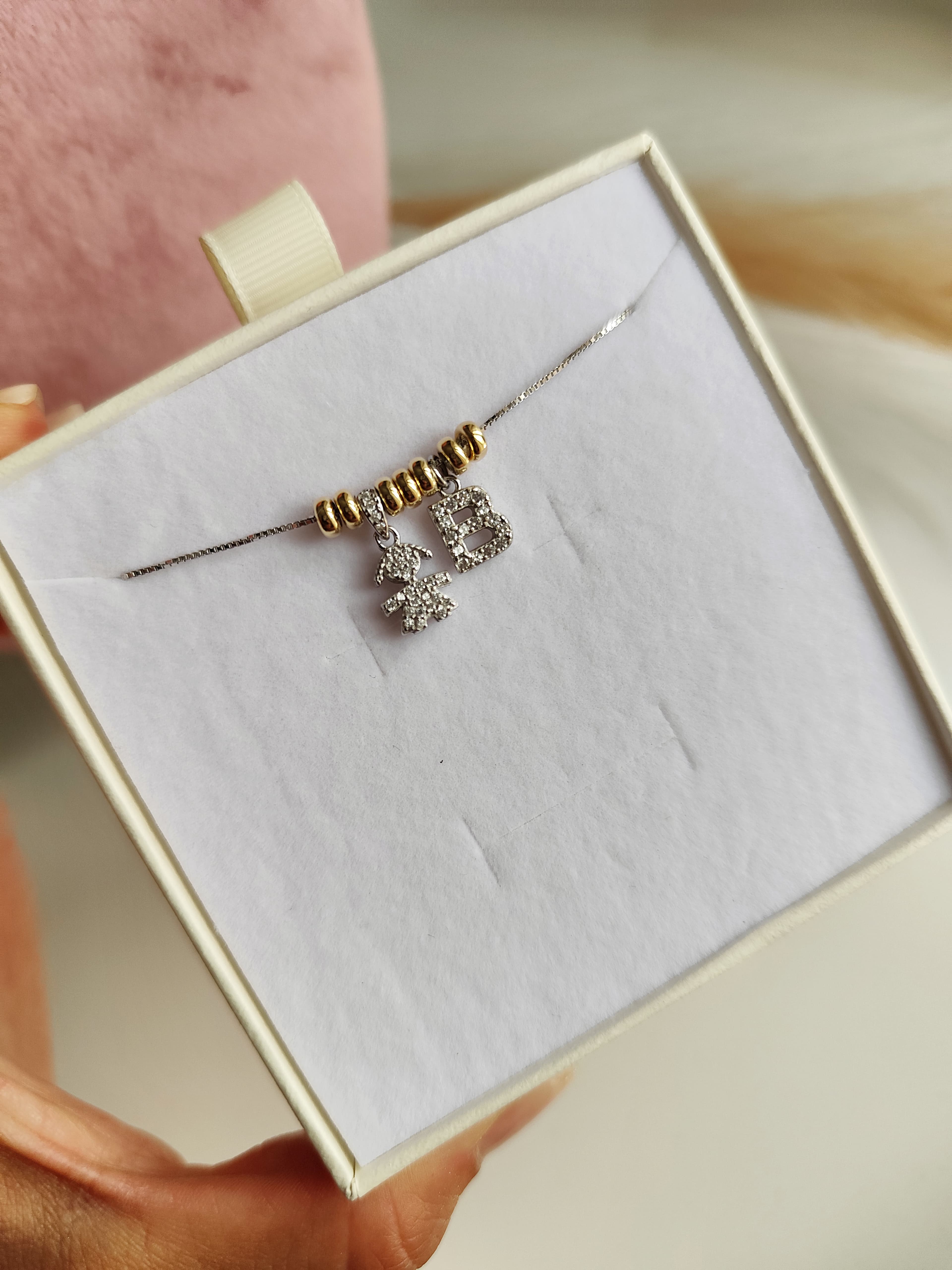 Collana Baby Charms e Iniziale Charms - Filo Singolo