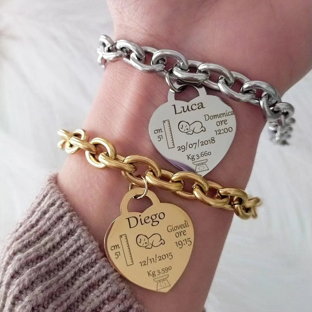 Bracciale Acciaio Ciondolo Cuore
