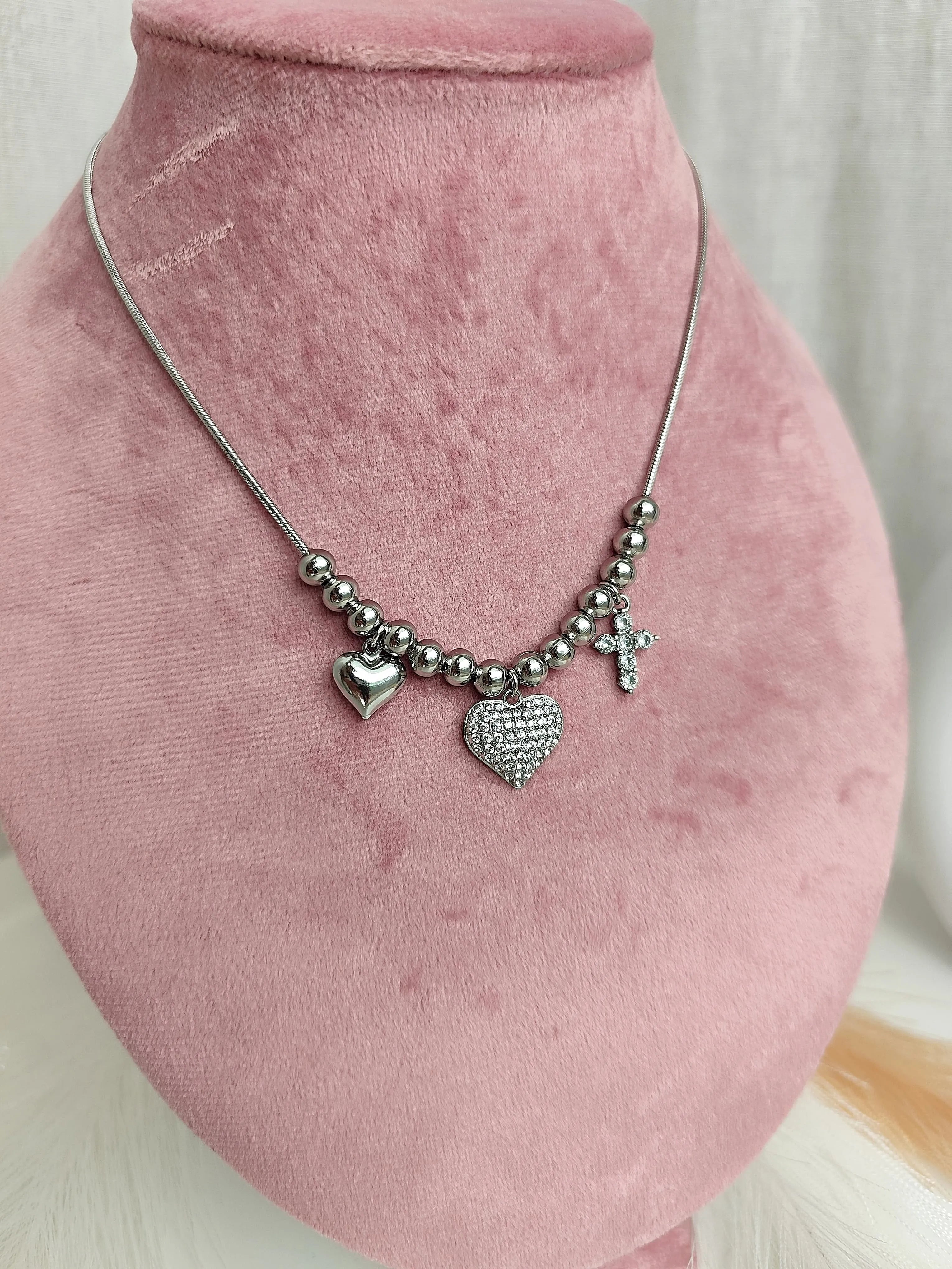 Collana Cuori Zirconia