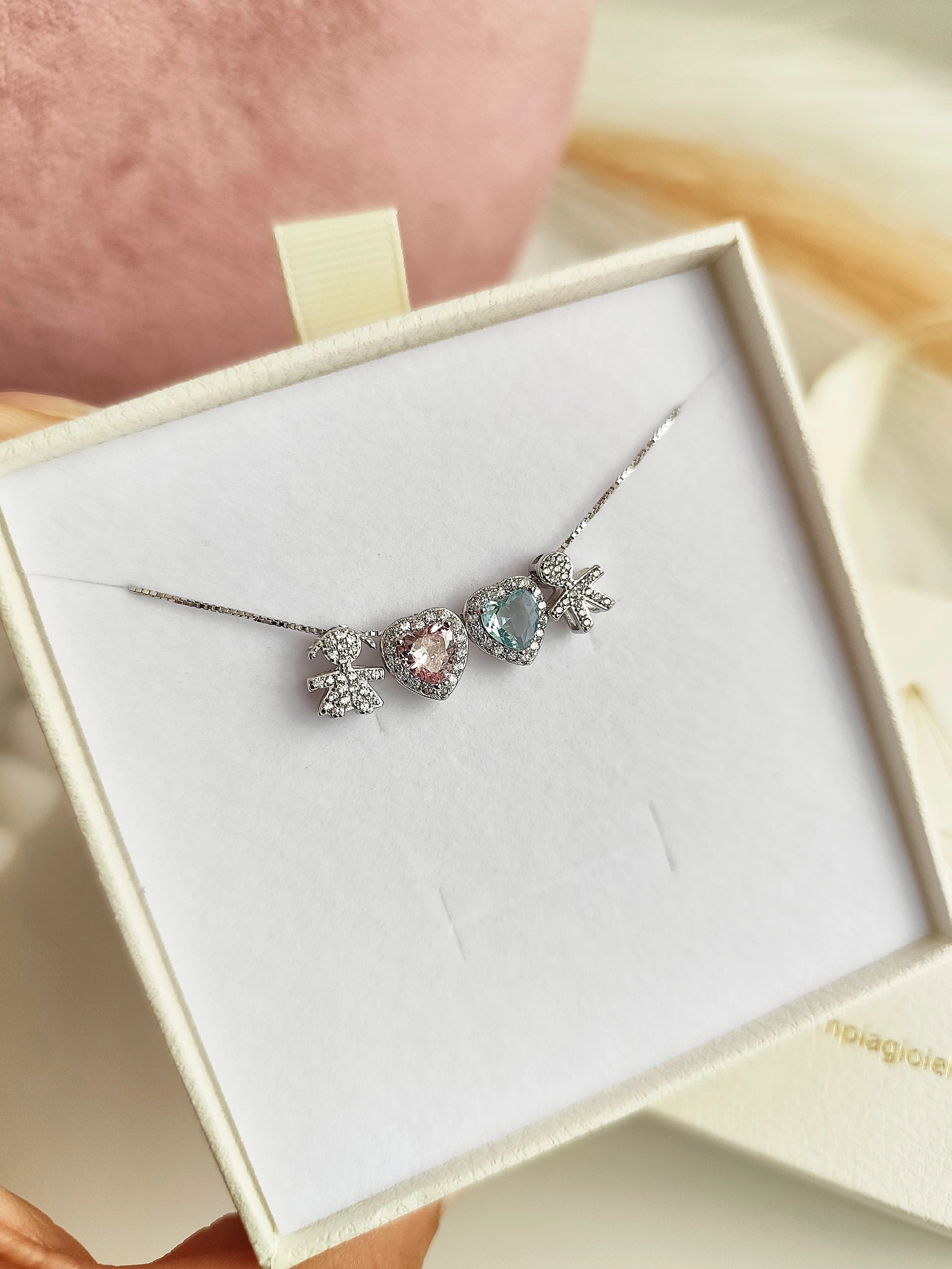 Collana Baby Doppio Cuore - Filo Singolo