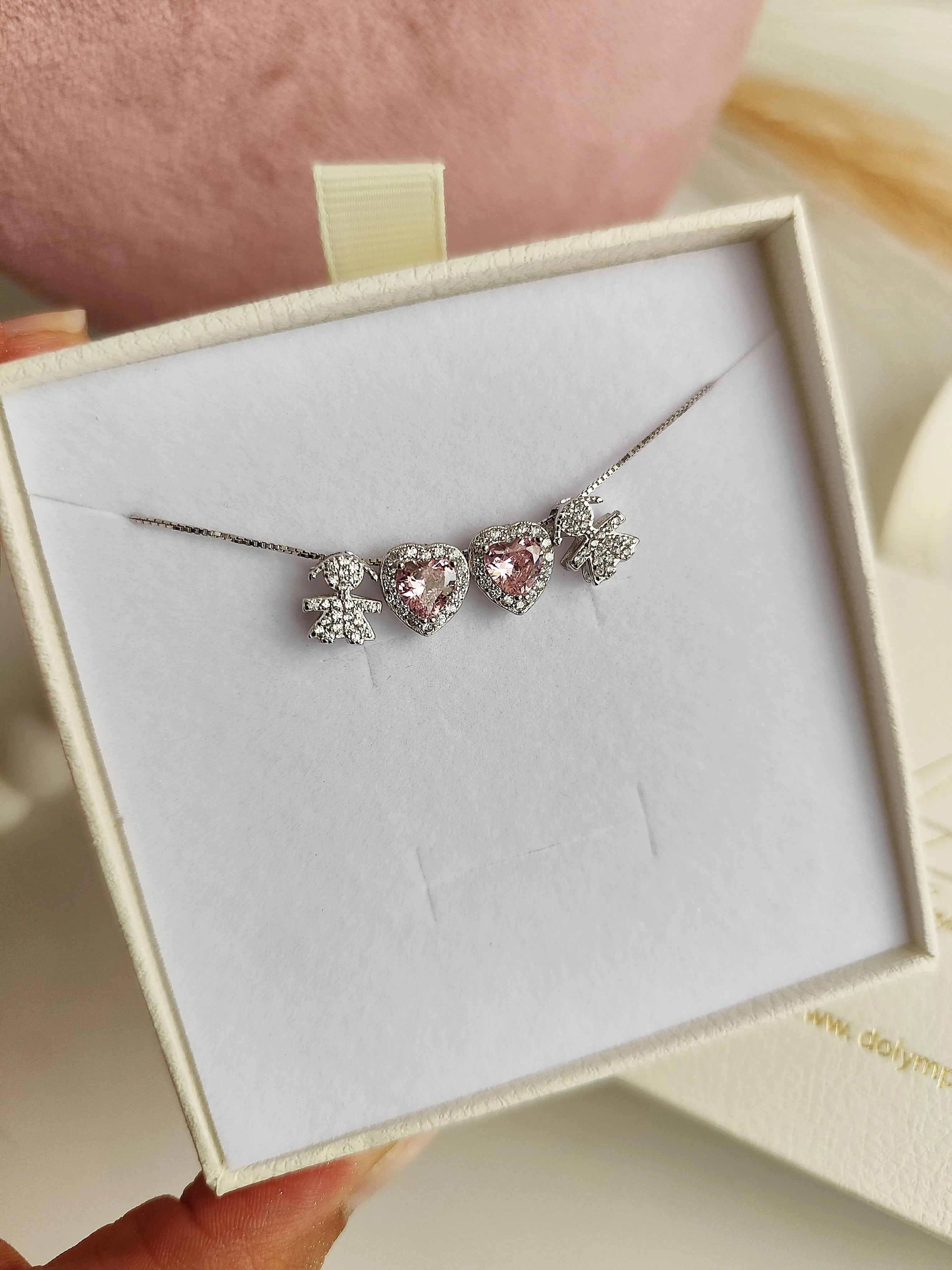 Collana Baby Doppio Cuore - Filo Singolo