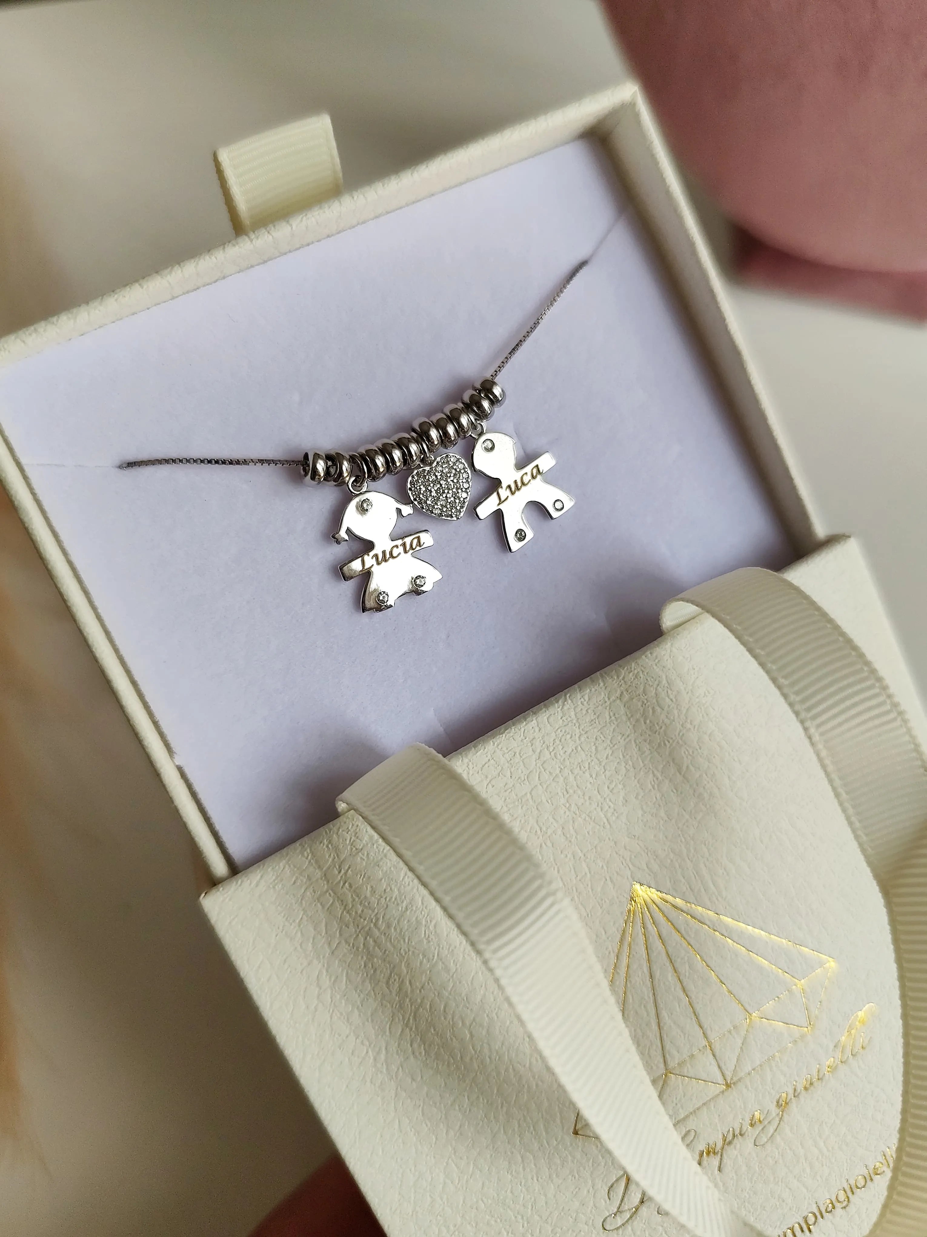 Collana Baby Cuore e Incisione Nome - Filo Singolo