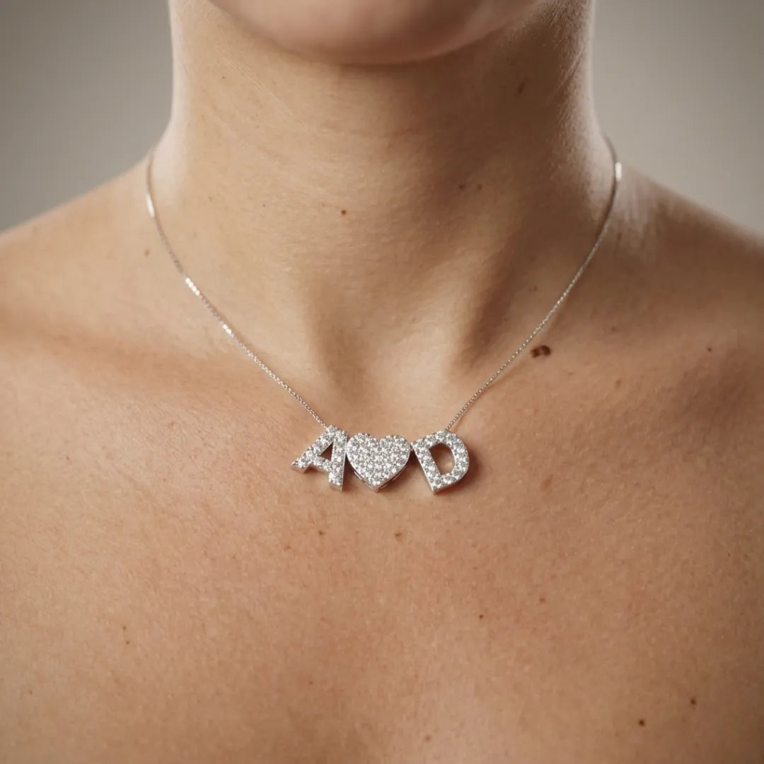 Argento Sterling Placcato Rodio Diamante Bianco Ciondolo Doppio Cuore 0 Argento Sterling Placcato Rodio Diamante Bianco Ciondolo Doppio Cuore 0