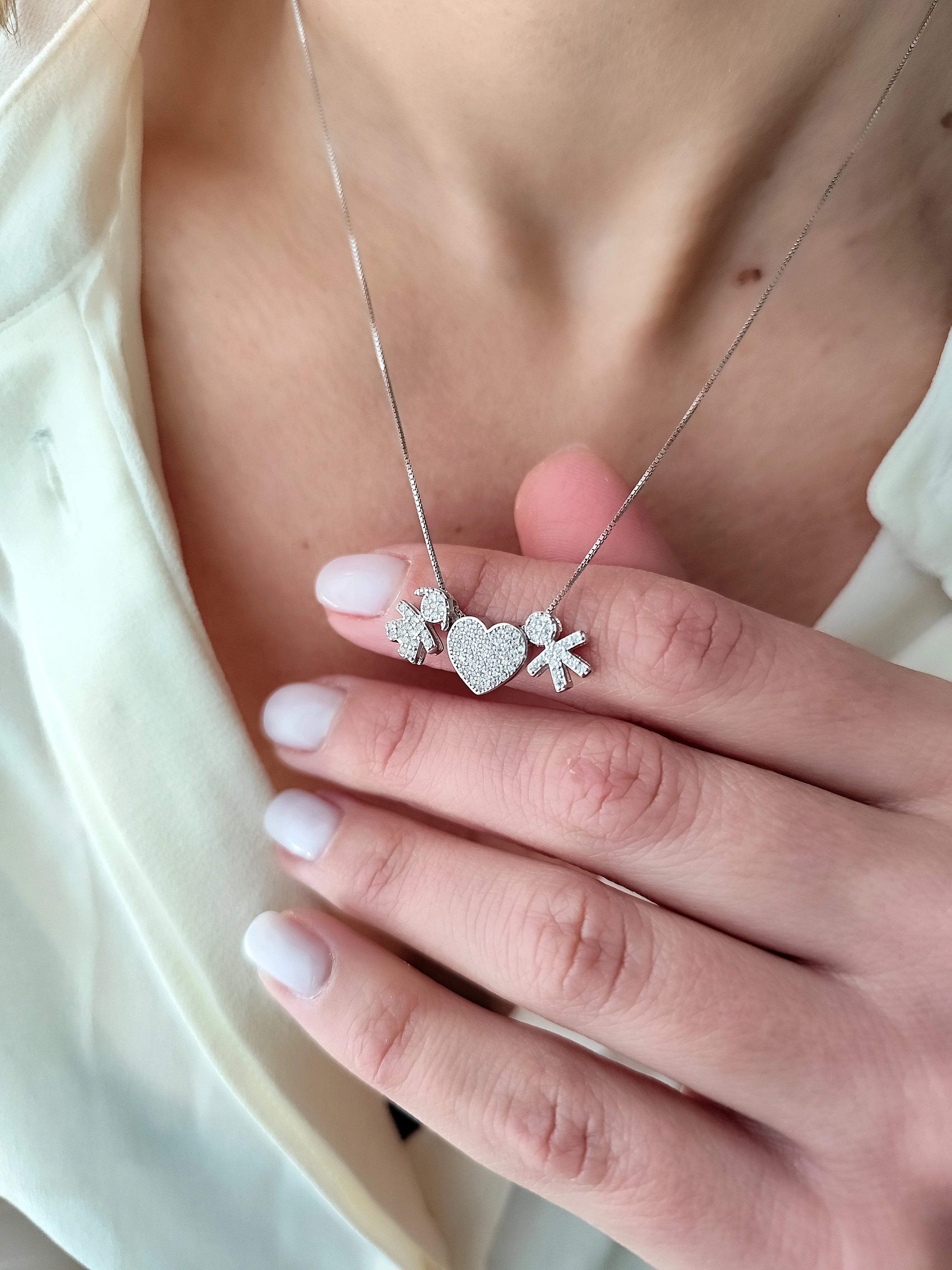 Collana Baby Cuore Pavé - Filo Singolo