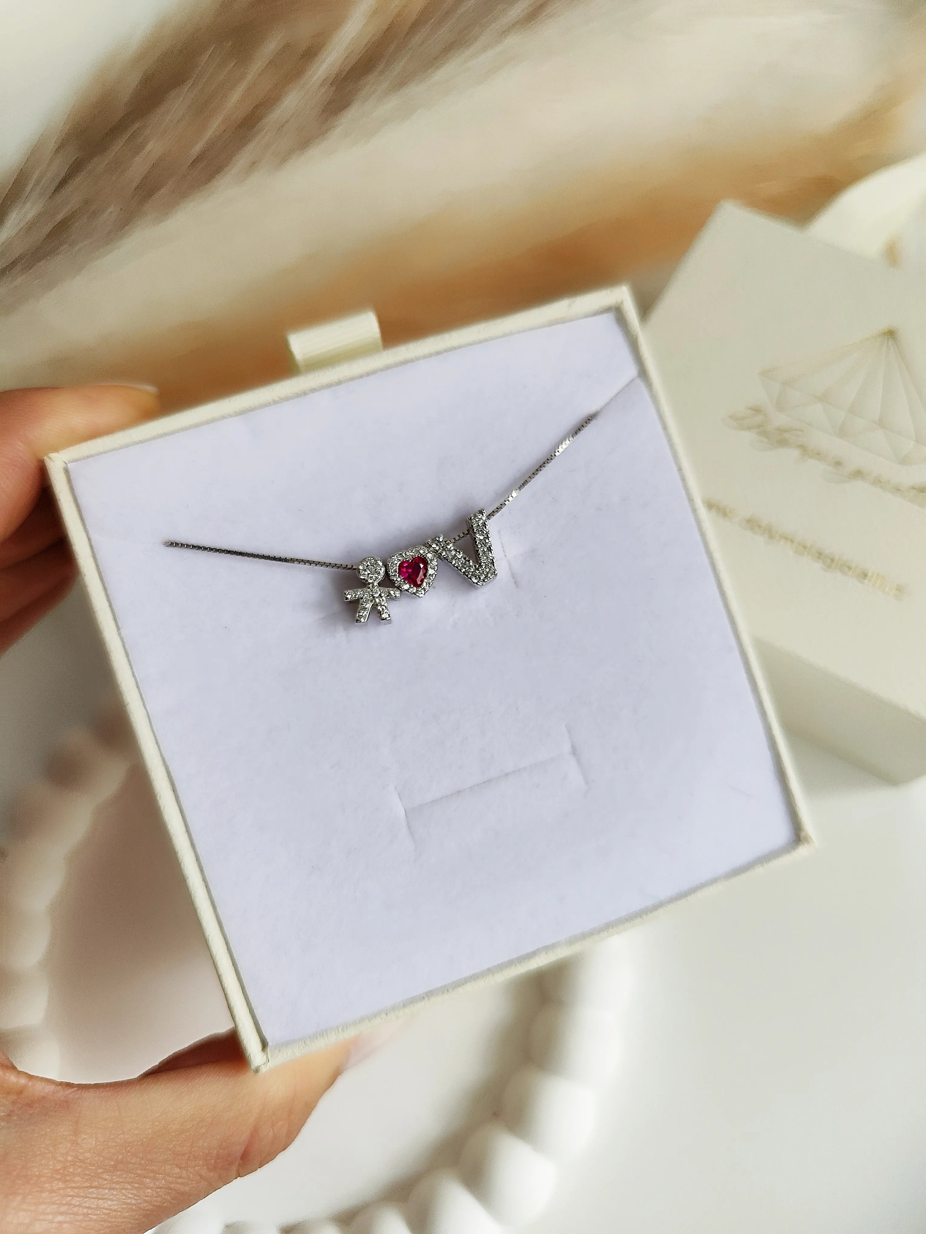Collana Baby Cuore Piccolo con Iniziali - Filo Singolo