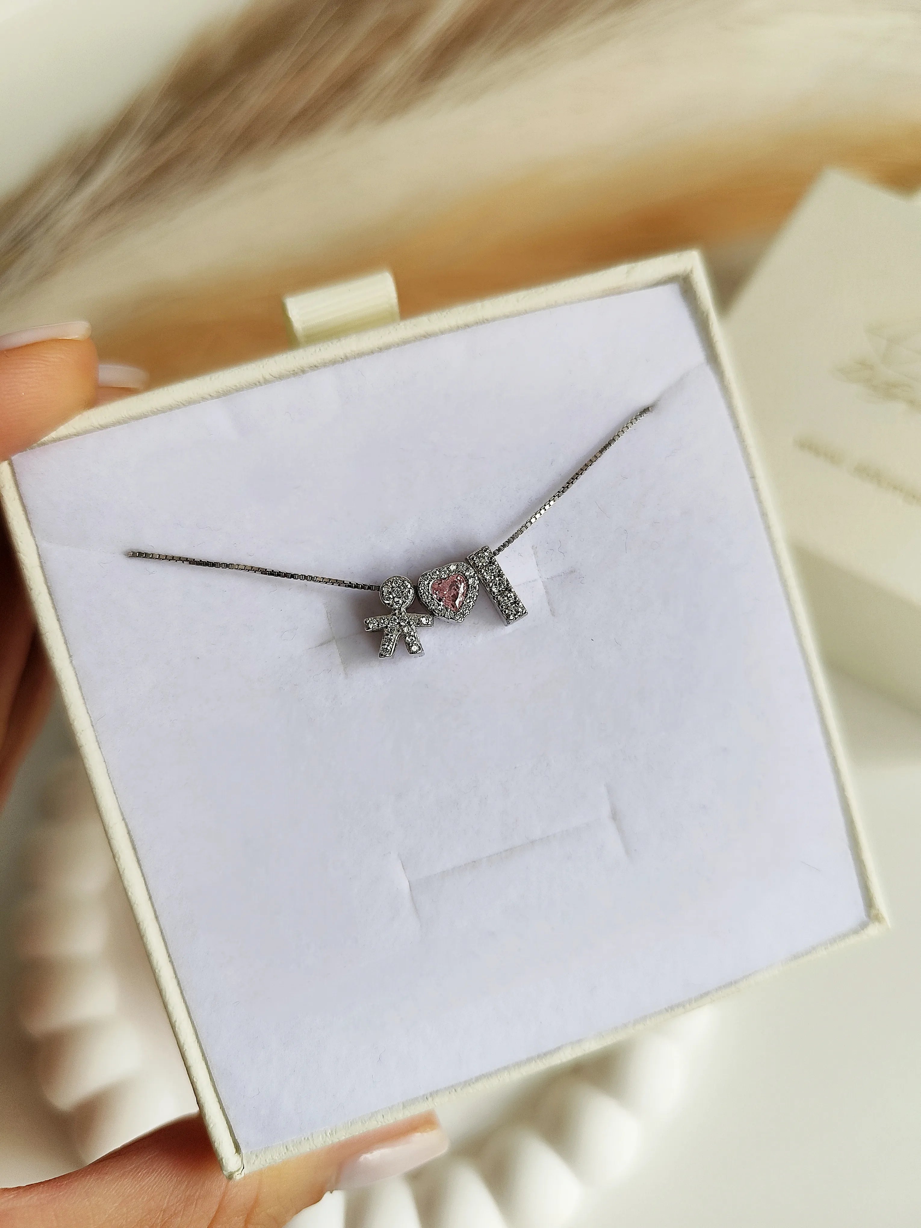 Collana Baby Cuore Piccolo con Iniziali - Filo Singolo