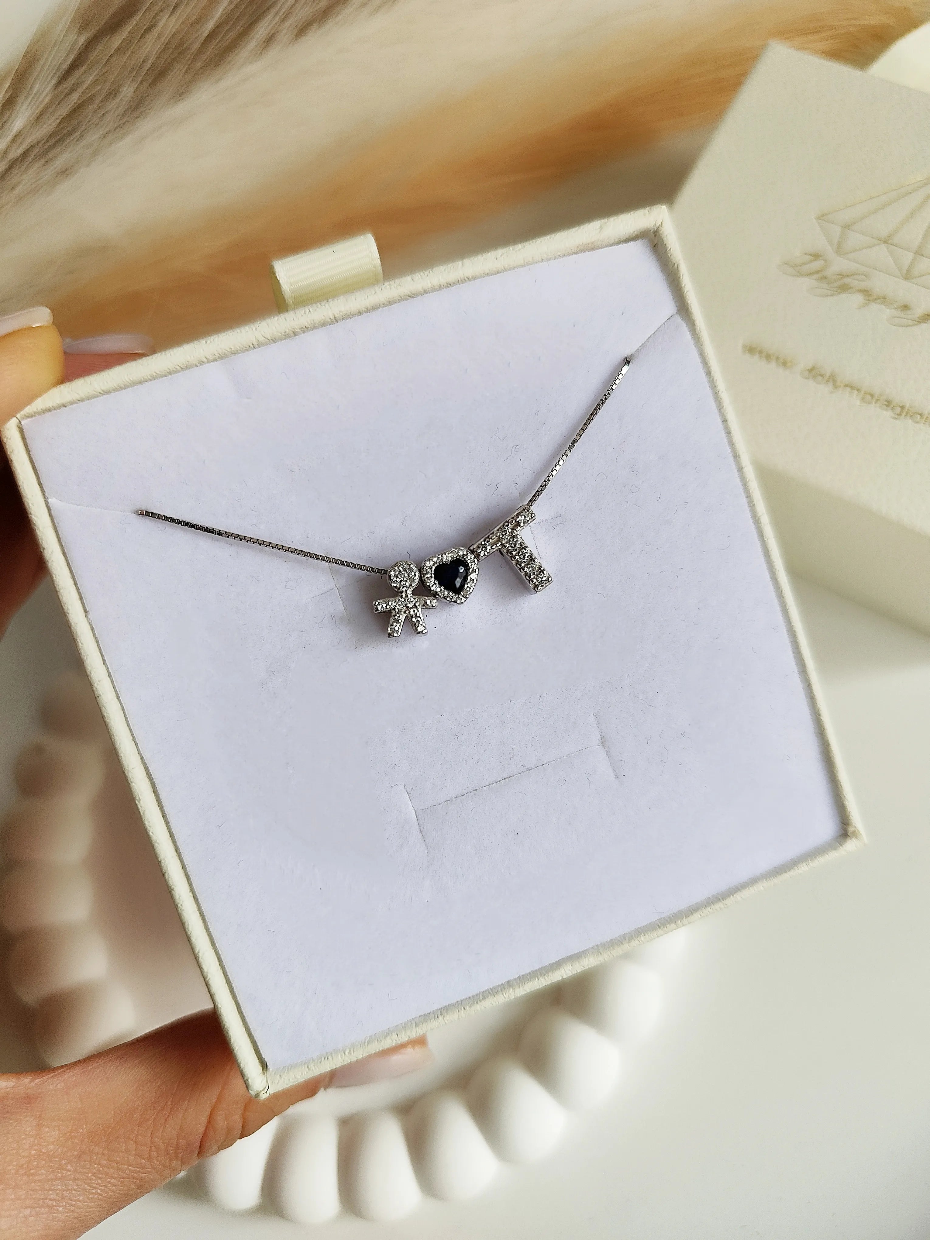 Collana Baby Cuore Piccolo con Iniziali - Filo Singolo