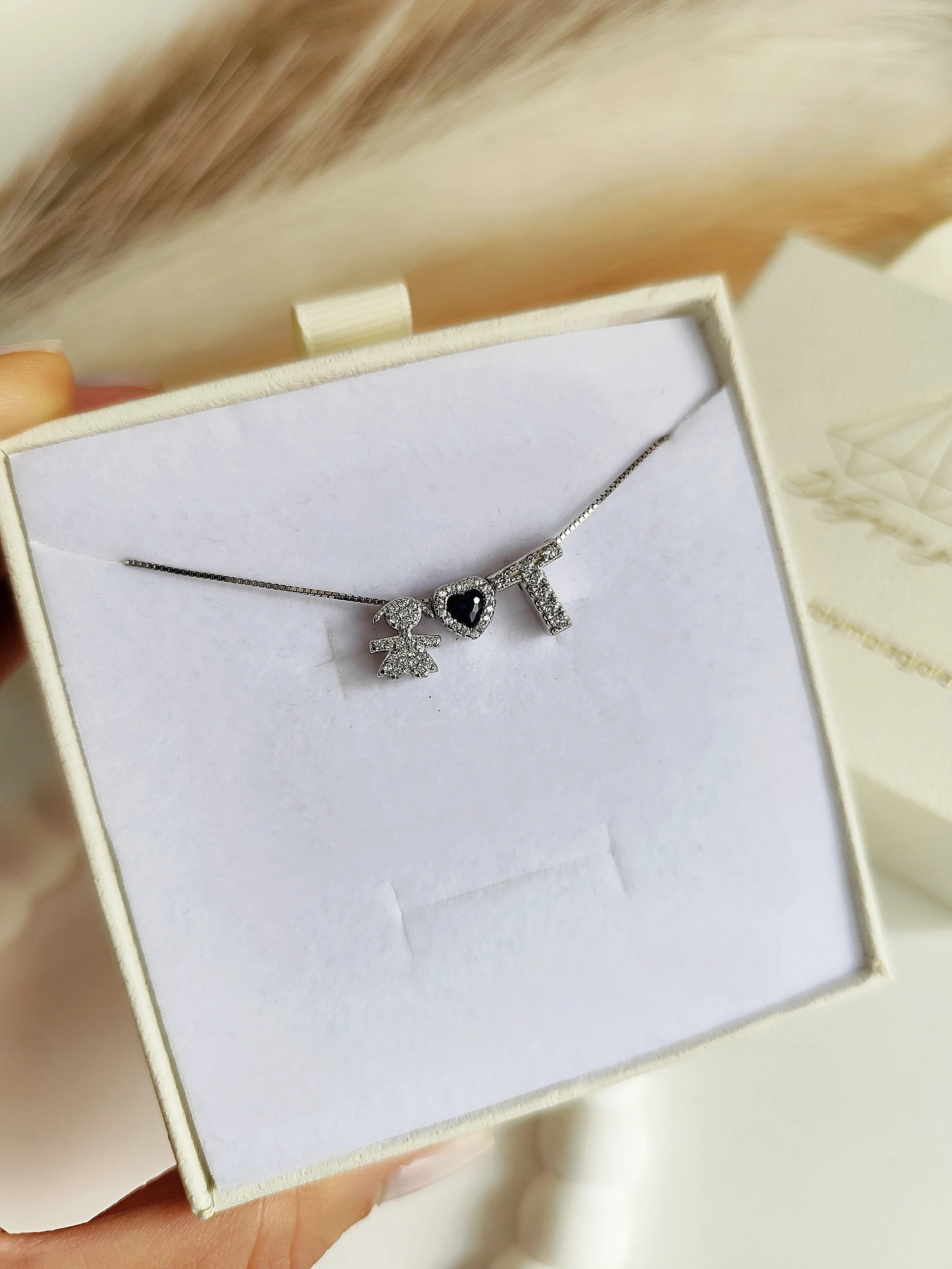 Collana Baby Cuore Piccolo con Iniziali - Filo Singolo