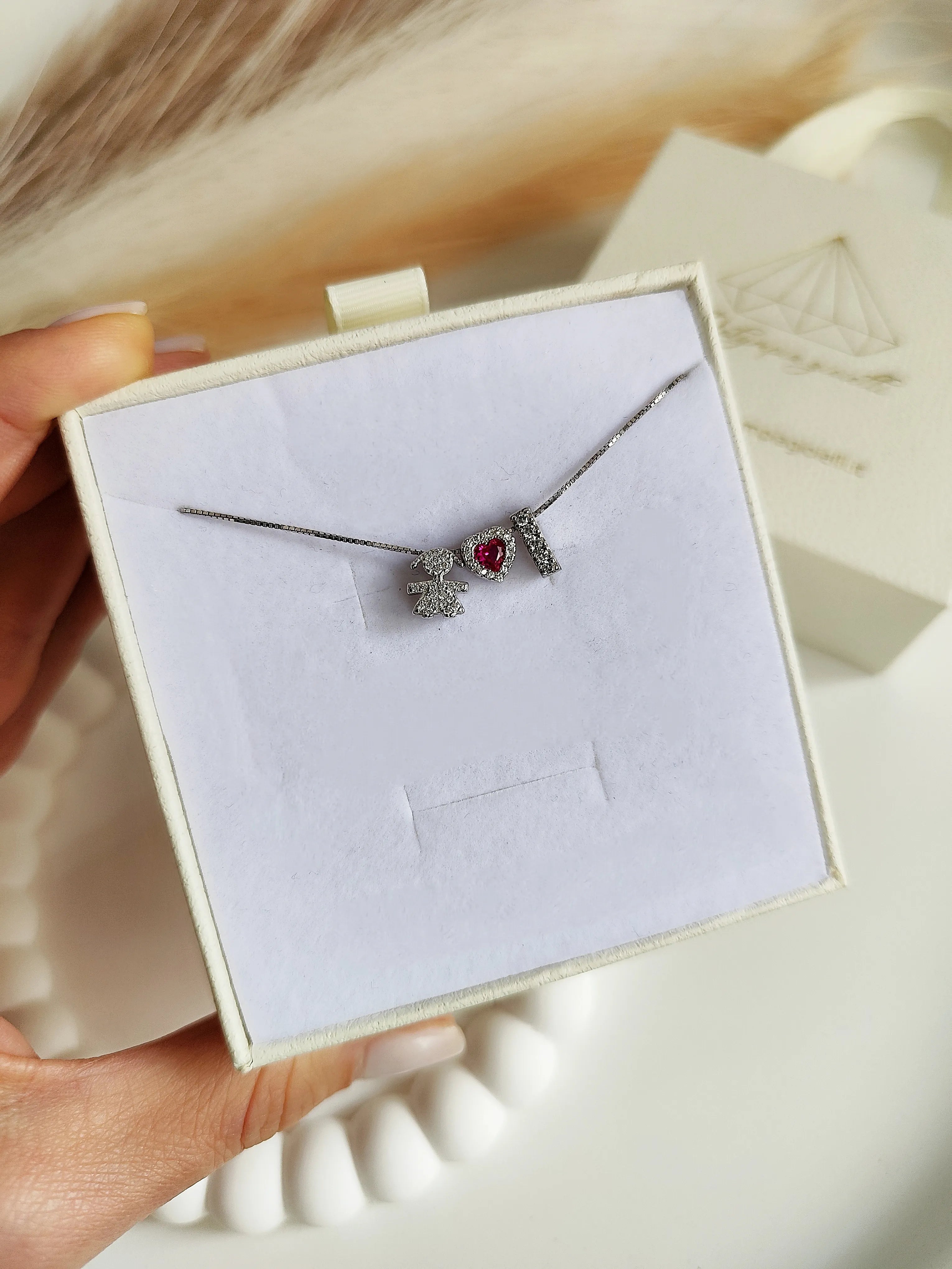 Collana Baby Cuore Piccolo con Iniziali - Filo Singolo