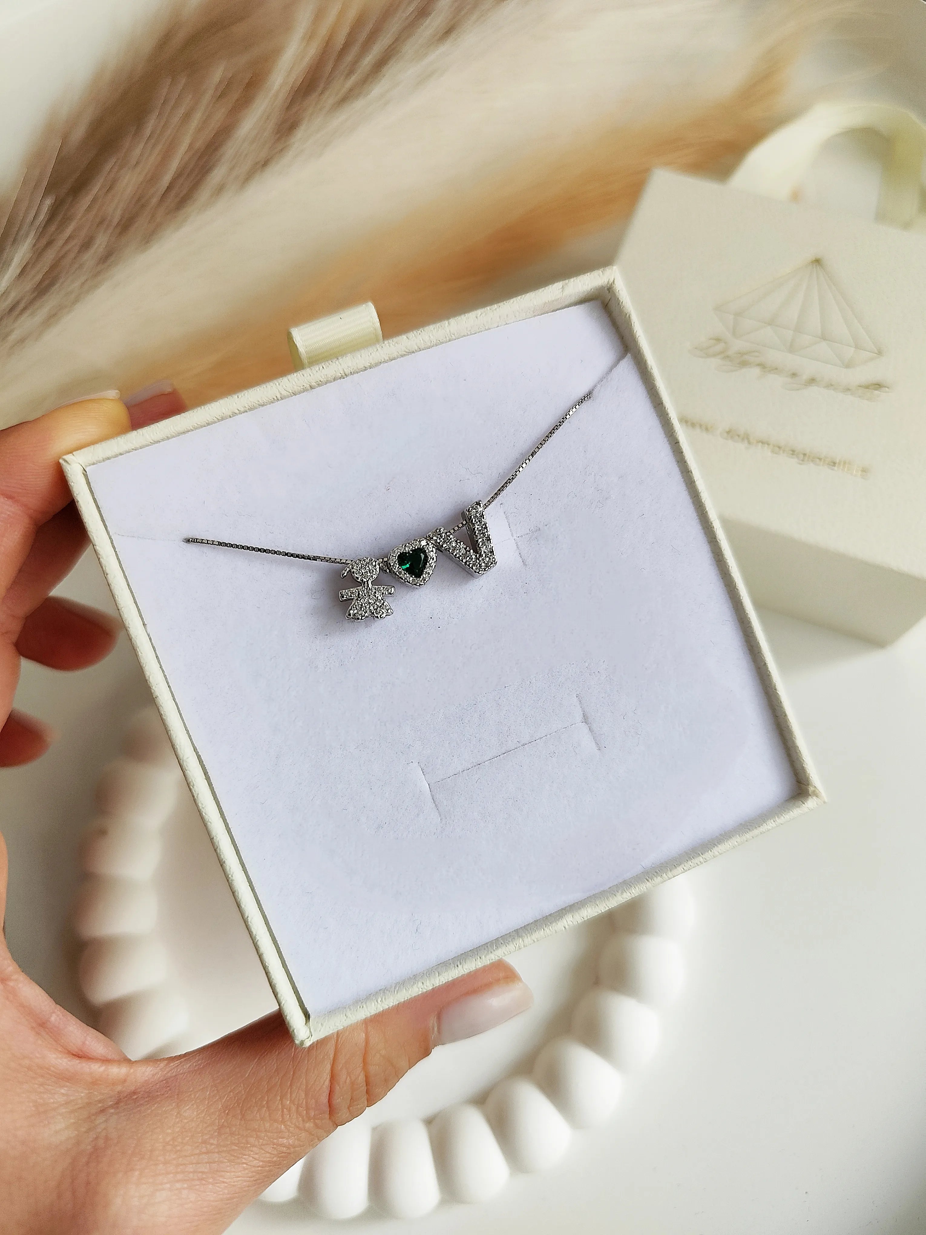 Collana Baby Cuore Piccolo con Iniziali - Filo Singolo