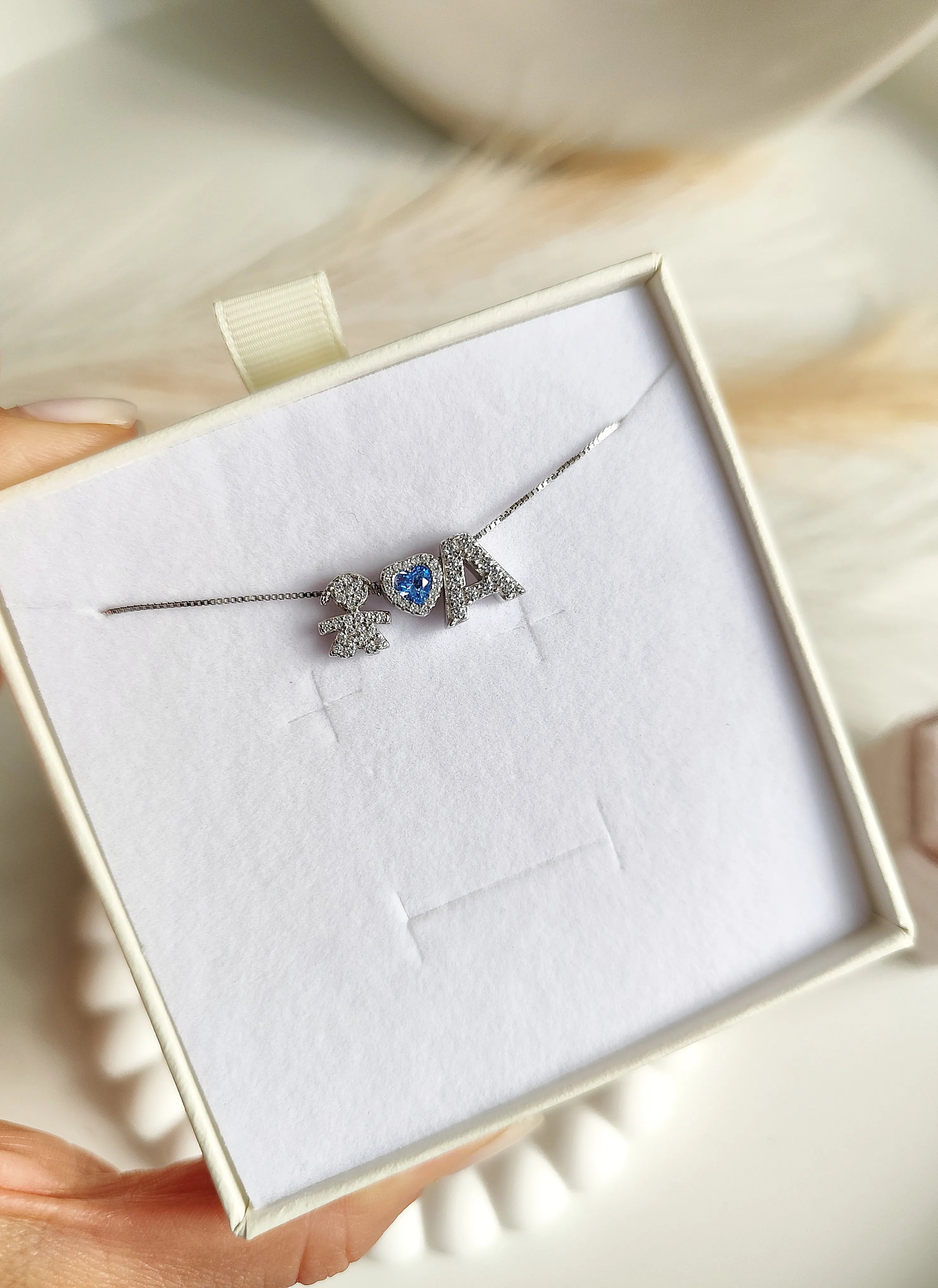 Collana Baby Cuore Piccolo con Iniziali - Filo Singolo