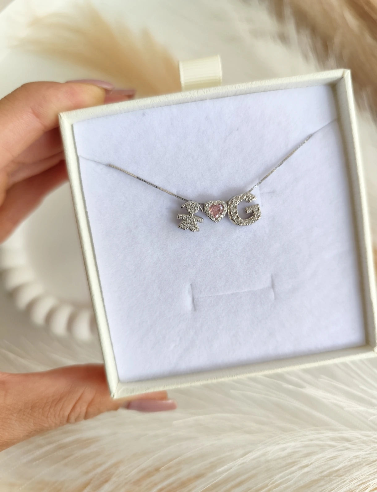 Collana Baby Cuore Piccolo con Iniziali - Filo Singolo