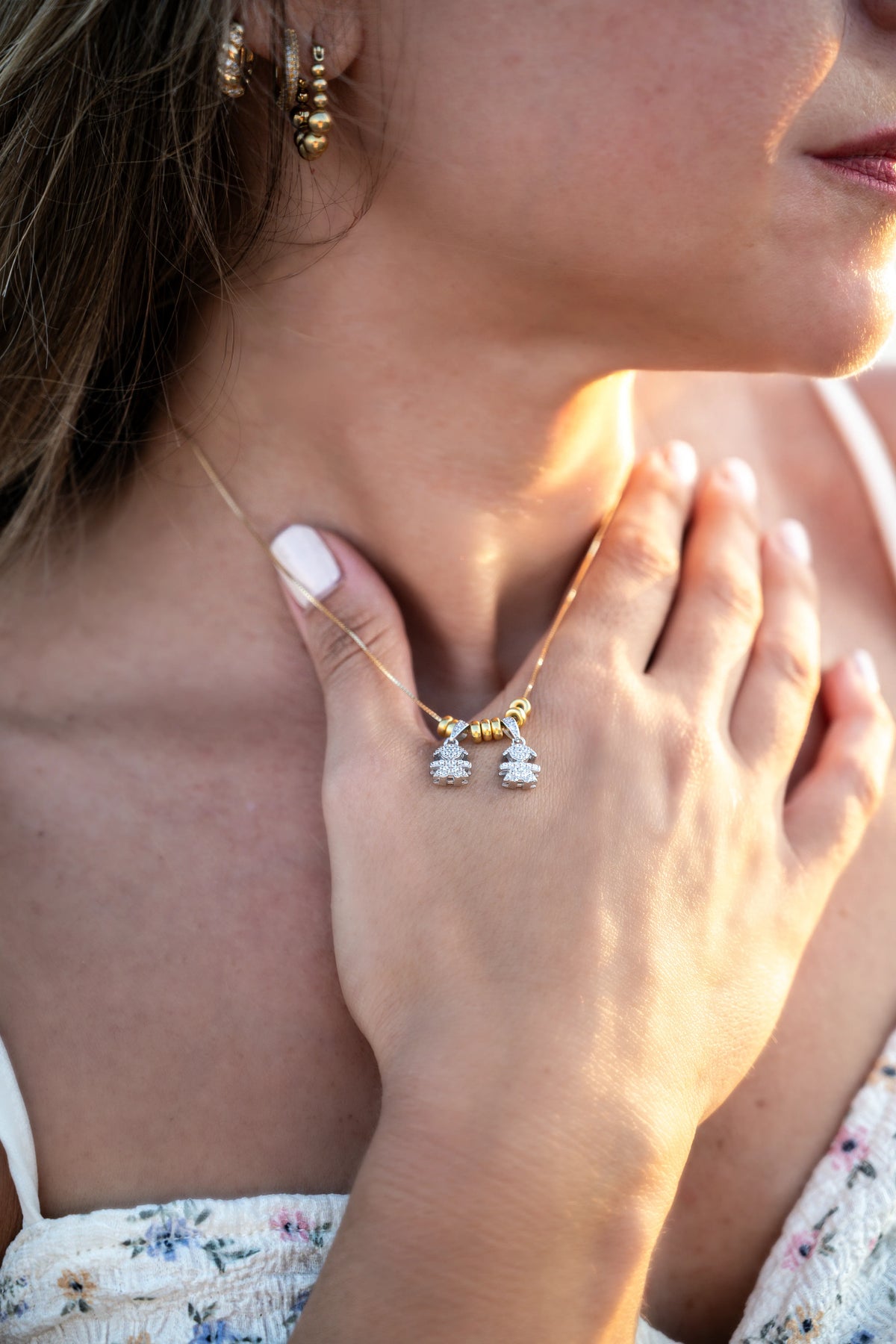 Collana Baby Charms Bicolore - Filo Singolo o Doppio